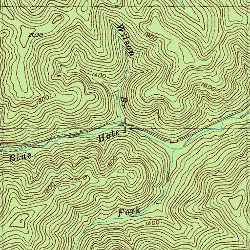 Topographic Map of Wilson Branch, KY