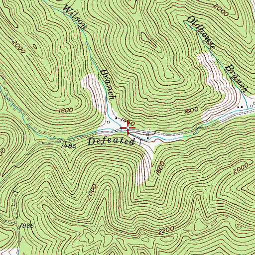 Topographic Map of Wilson Branch, KY