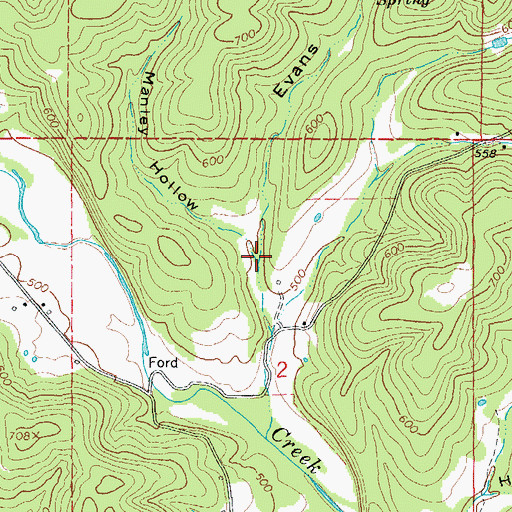 Topographic Map of Manley Hollow, AR