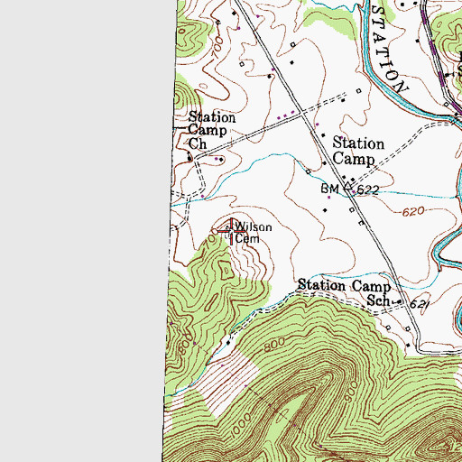 Topographic Map of Wilson Cemetery, KY