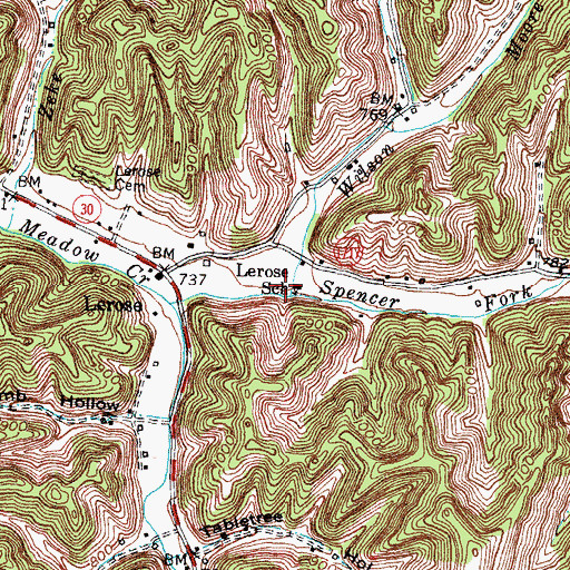 Topographic Map of Wilson Fork, KY