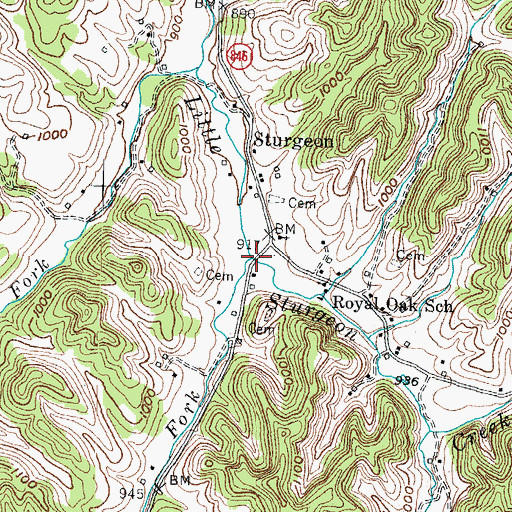 Topographic Map of Wilson Fork, KY