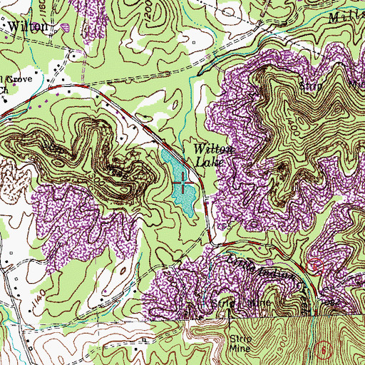Topographic Map of Wilton Lake, KY