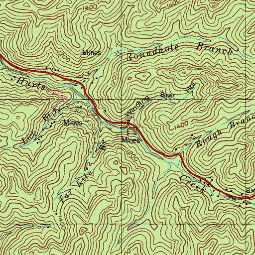 Topographic Map of Winding Star Hollow, KY