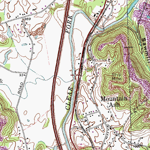 Topographic Map of Wolf Creek, KY