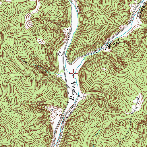 Topographic Map of Wolf Creek, KY