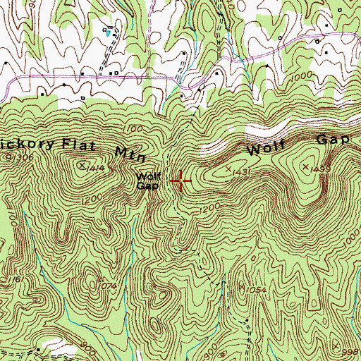 Topographic Map of Wolf Gap, KY