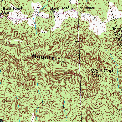 Topographic Map of Wolf Gap Mountain, KY