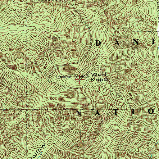 Topographic Map of Wolf Knob, KY