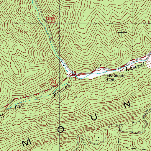 Topographic Map of Wolf Pen Branch, KY