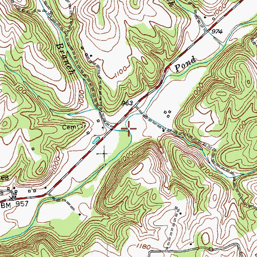 Topographic Map of Wolf Pen Branch, KY