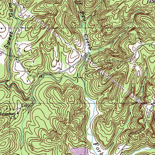 Topographic Map of Wolf Pen Creek, KY