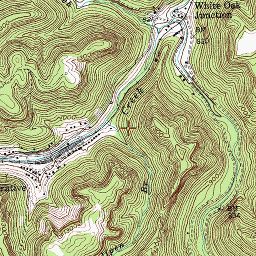 Topographic Map of Wolfpen Branch, KY