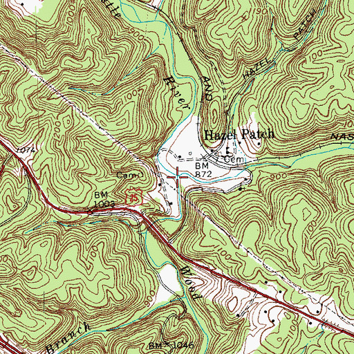 Topographic Map of Wood Creek, KY