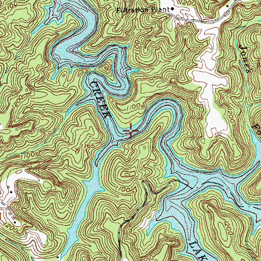 Topographic Map of Wood Creek Lake, KY