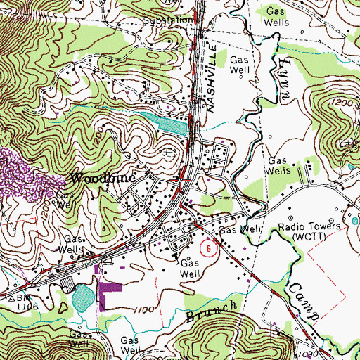Topographic Map of Woodbine, KY