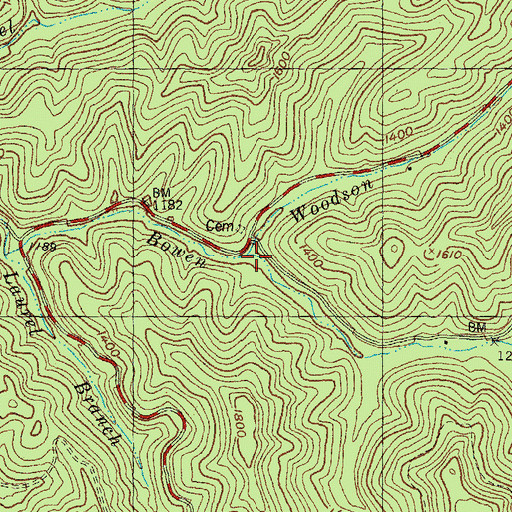 Topographic Map of Woodson Fork, KY