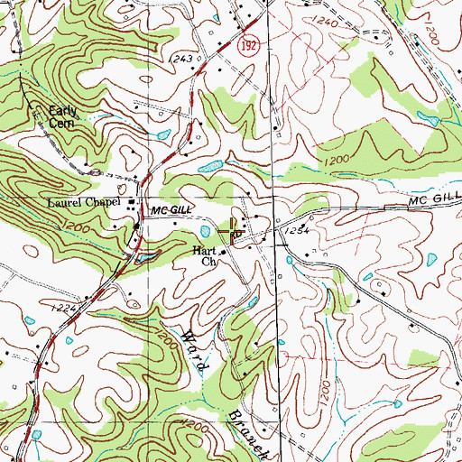 Topographic Map of Wyan School, KY