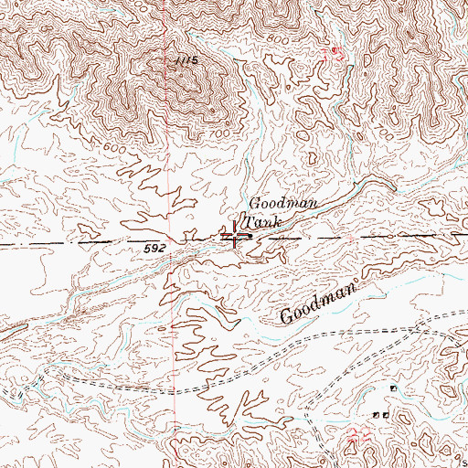 Topographic Map of Goodman Tank, AZ