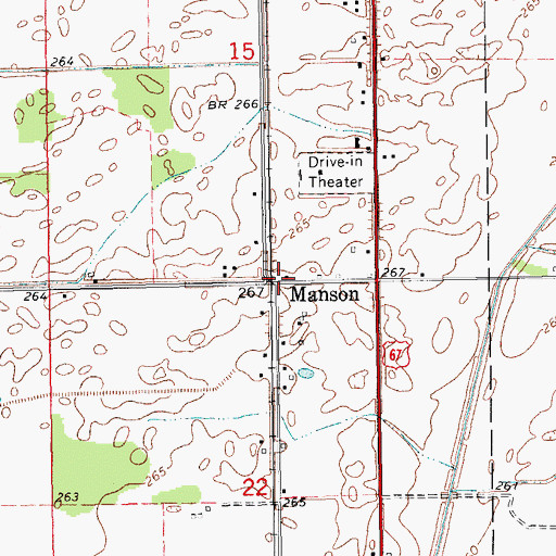 Topographic Map of Manson, AR