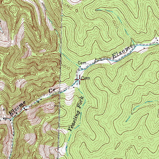 Topographic Map of Yearling Fork, KY