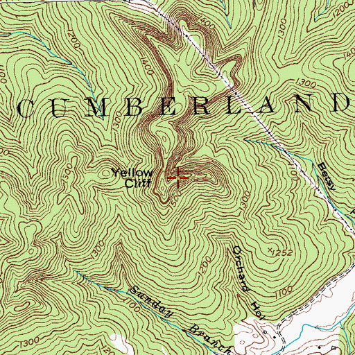 Topographic Map of Yellow Cliff, KY