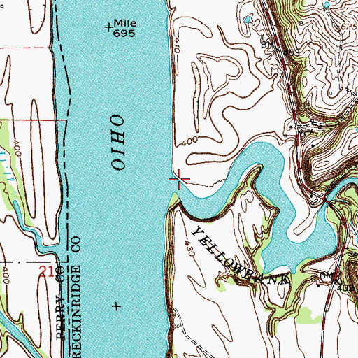 Topographic Map of Yellowbank Creek, KY