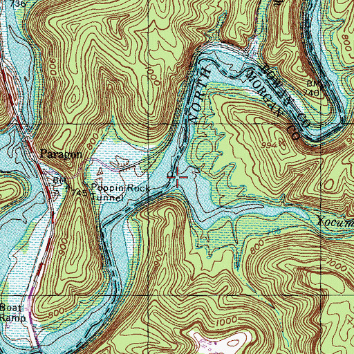 Topographic Map of Yocum Creek, KY