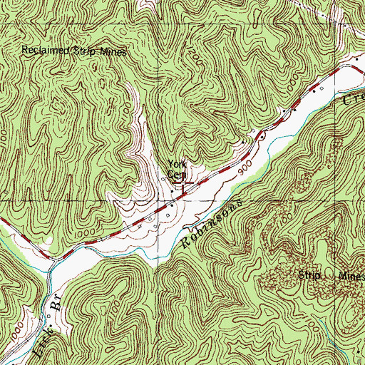 Topographic Map of York Cemetery, KY