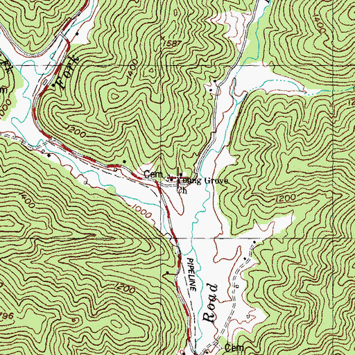 Topographic Map of Young Grove Church, KY
