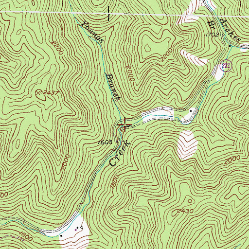Topographic Map of Youngs Branch, KY