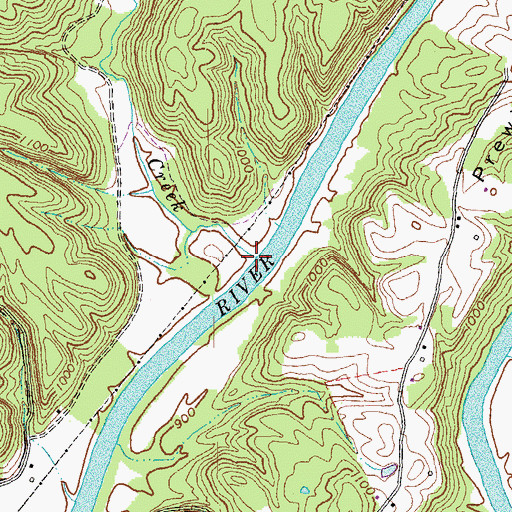 Topographic Map of Youngs Creek, KY