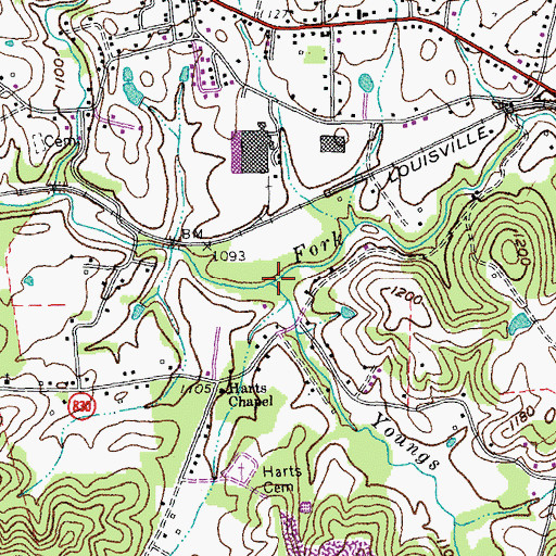 Topographic Map of Youngs Creek, KY
