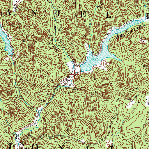 Topographic Map of Zachariah Fork, KY