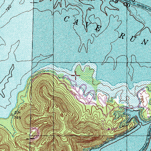 Topographic Map of Zilpo Recreation Area, KY