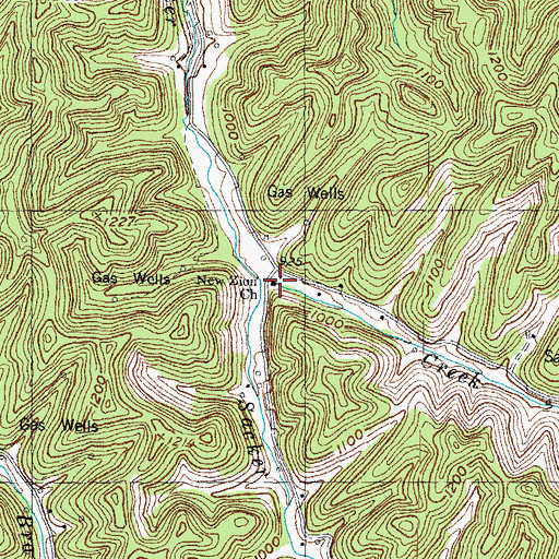 Topographic Map of Zion Church, KY