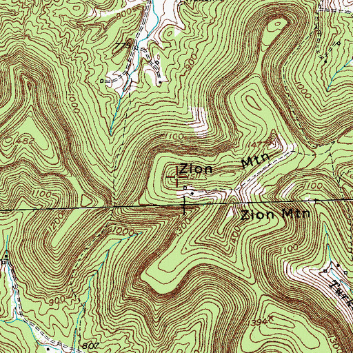 Topographic Map of Zion Mountain, KY