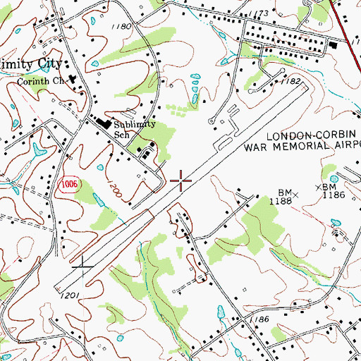 Topographic Map of London-Corbin War Memorial, KY