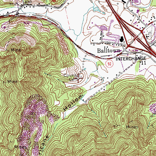 Topographic Map of Whitley County Cemetery, KY