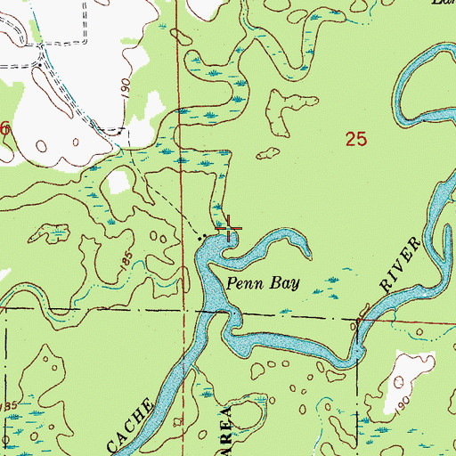 Topographic Map of Maple Creek, AR