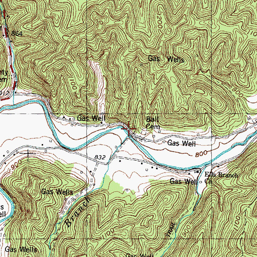 Topographic Map of Jims Branch, KY