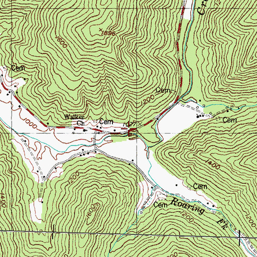 Topographic Map of Walker Church, KY