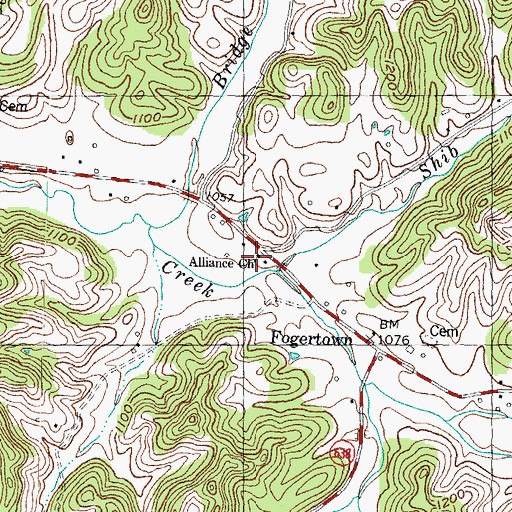 Topographic Map of Alliance Church, KY