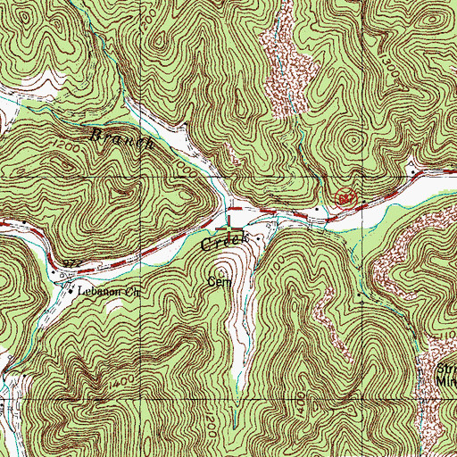 Topographic Map of Cave Branch, KY