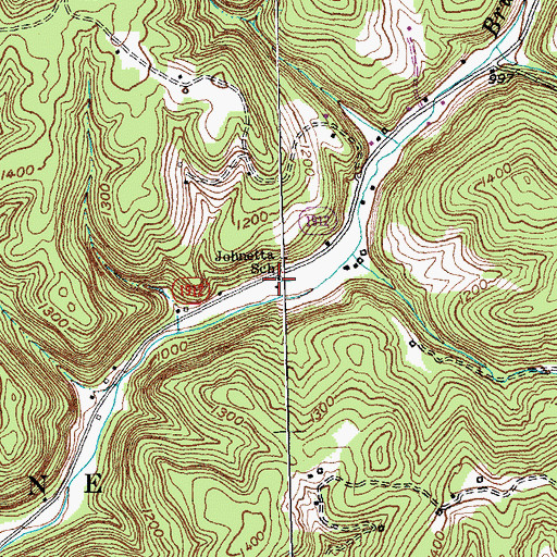 Topographic Map of Johnetta School, KY