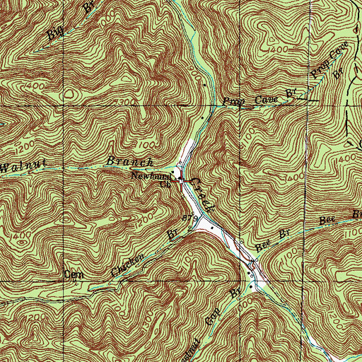 Topographic Map of Newfound Church, KY