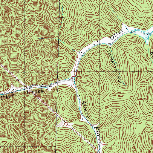 Topographic Map of Abner Fork, KY