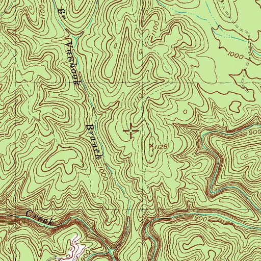 Topographic Map of Cane Creek Wildlife Management Area, KY