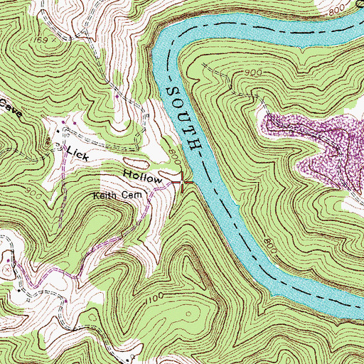 Topographic Map of Care Lick Hollow, KY