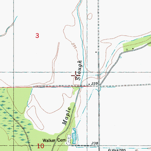 Topographic Map of Maple Slough, AR